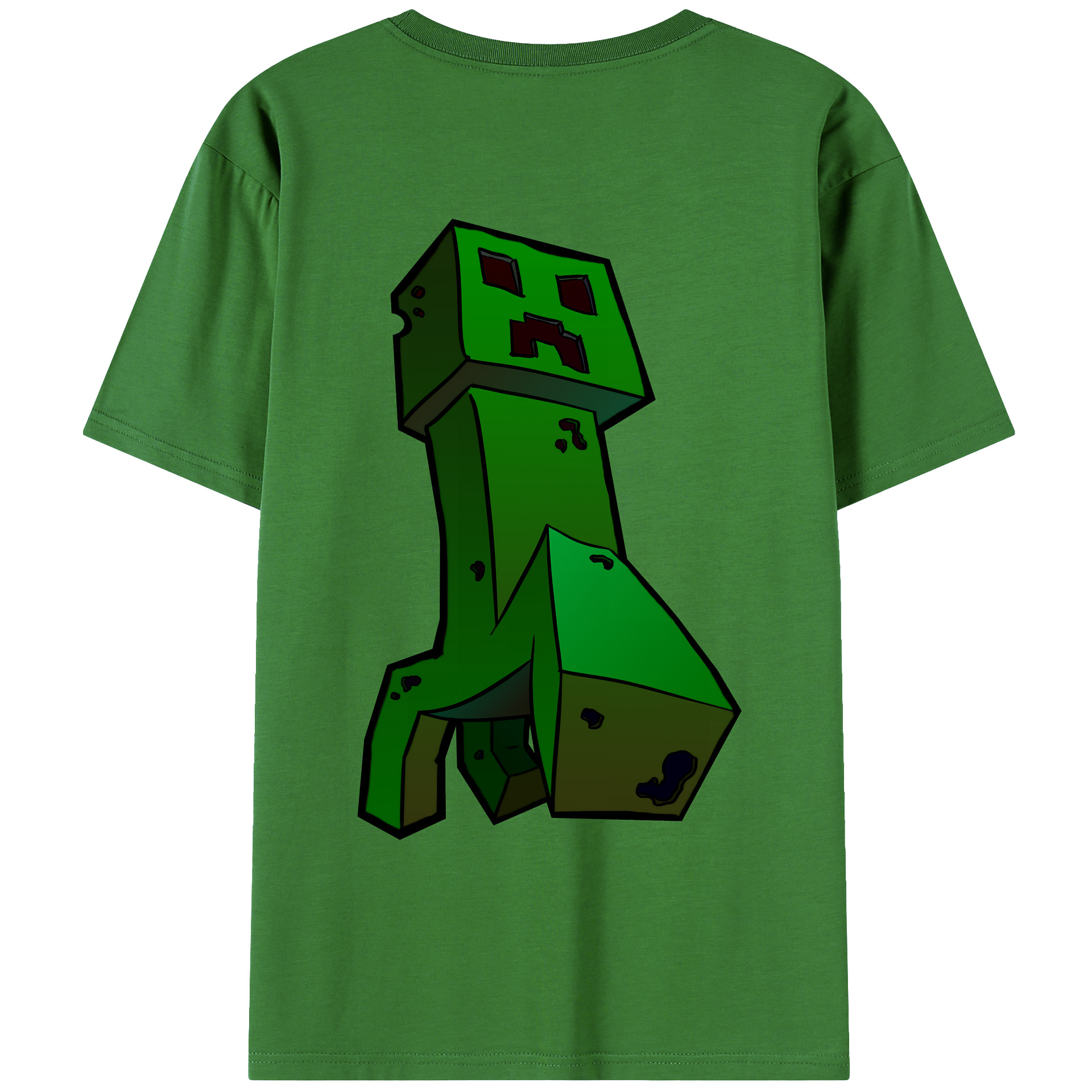 （画像用） マインクラフト ブロックの世界 Minecraft MC Block world レディース半袖Tシャツ(バックプリント)
